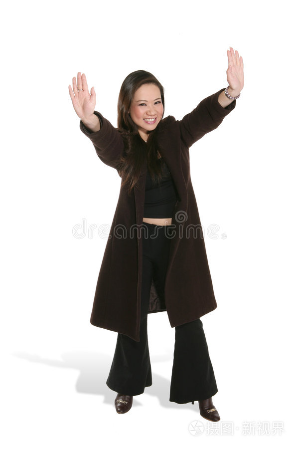 举起手臂的美女