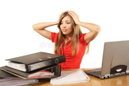 卸除负担工作负担过重的女人照片