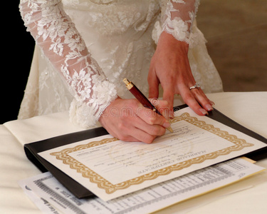 签署结婚证书