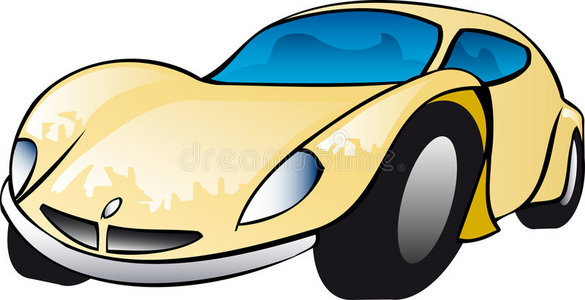 黄色跑车插图