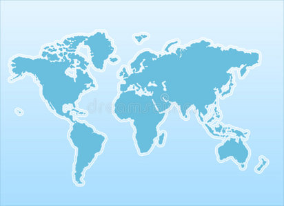 蓝色背景世界地图