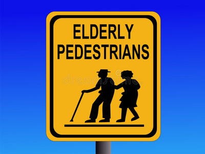 小心老年人标志
