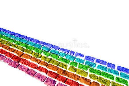 砖上的彩虹条纹