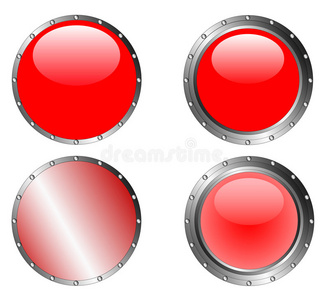 4颗镶嵌红色按钮
