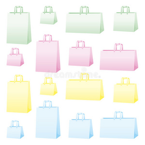 4种颜色的购物袋