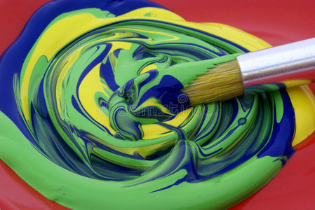 海报颜料,混合颜色.照片