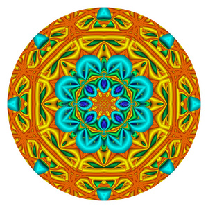 圆形图案.建筑的抽象形万花筒背景.