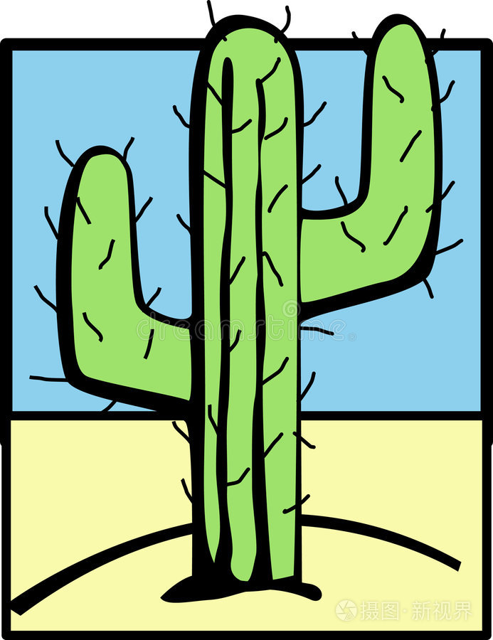 沙漠仙人掌矢量图插画