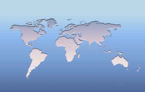 蓝色银色世界地图