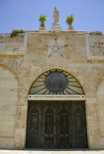 耶稣降生教堂门耶稣降生矢量圣诞基督教耶稣耶稣诞生场景耶稣诞生场景