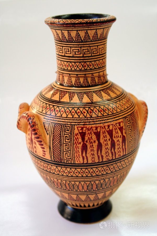 古希腊花瓶古希腊花瓶带有希腊装饰品的古代花瓶古希腊餐具旧的大罐子