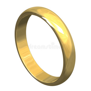 金色结婚戒指3d v3