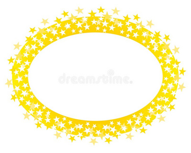 金色椭圆形星形边框或徽标图片