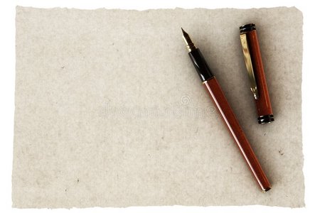 钢笔和旧纸照片