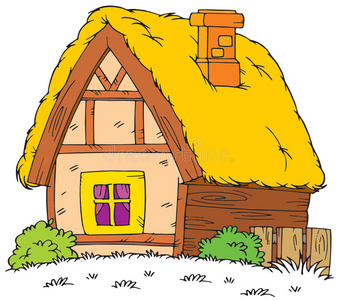 葡萄牙波尔图卡通自然风景与老房子在森林-儿童插画老房子拆迁老房子