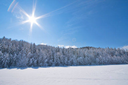 阳光雪景