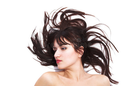 飘动的头发照片