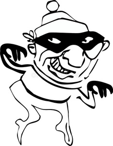 矢量窃贼卡通插画