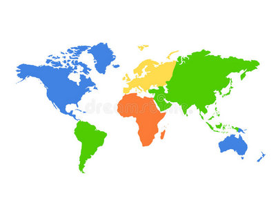 大陆世界地图彩色