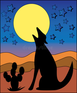 对着月亮嚎叫图片