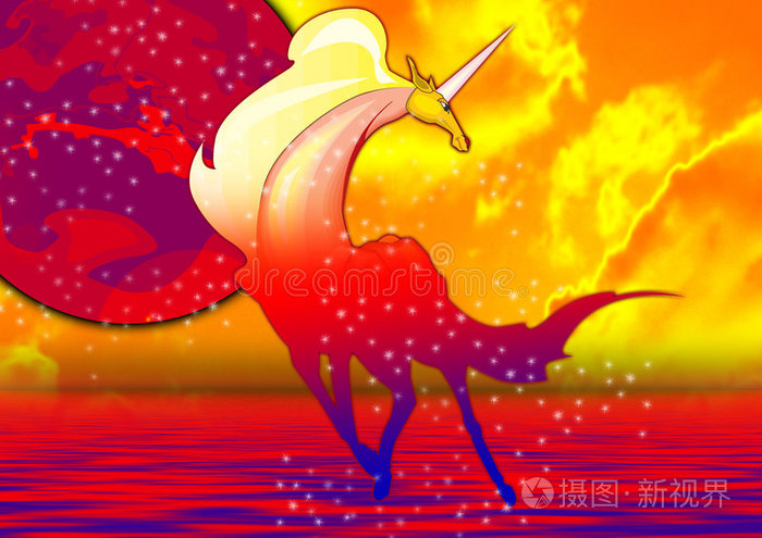 黄麒麟插画 正版商用图片0he5pe 摄图新视界