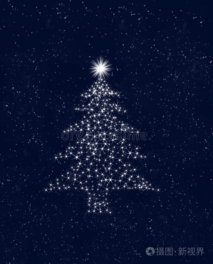 天上的圣诞树星星