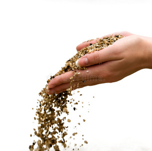 女人像沙子女性手中的沙子照片