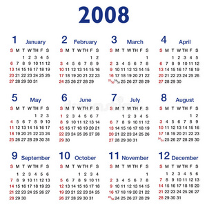 平方比2008日历照片