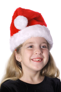 戴着圣诞帽的快乐孩子