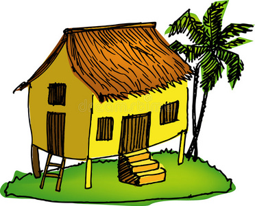 卡通形象设置的万圣节女巫矢量剪影女孩与玩具小房子动物的家孤立的