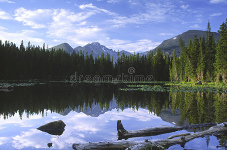 落基山脉的高山湖