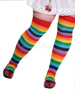 彩色女式及膝长袜