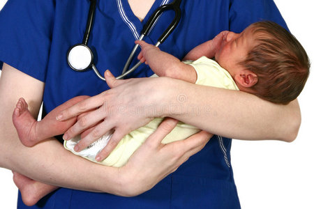 新生儿和护士图片