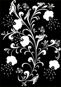 黑底花黑底白花照片