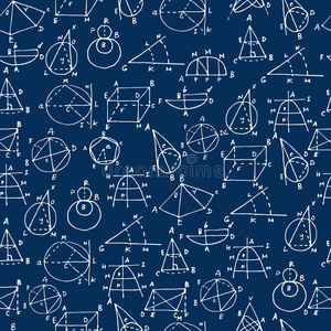 黑板上的几何图形(无缝矢量墙纸)照片