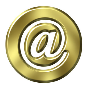 三维金框电子邮件符号