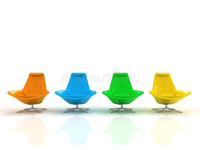 彩色扶手椅