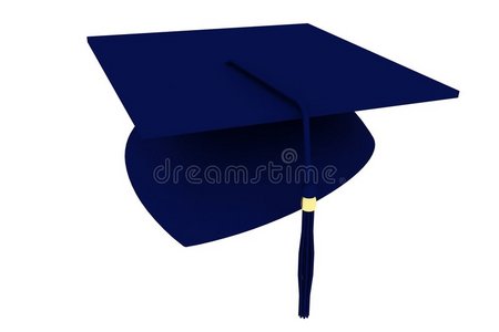 蓝色毕业帽