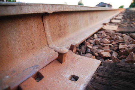 铁路道钉摄影图