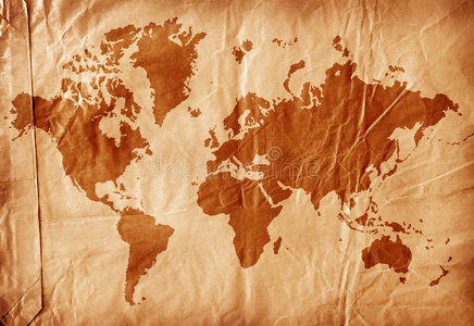 旧纸世界地图
