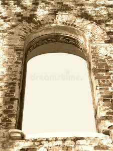 古遗址弧形窗乌贼背景框图片