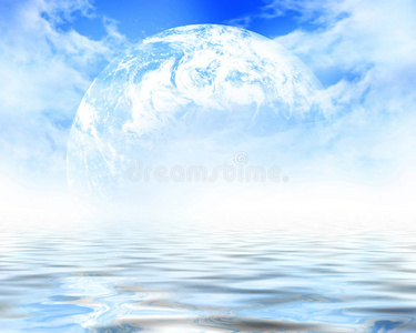 柔和的地球柔和的蓝色世界照片