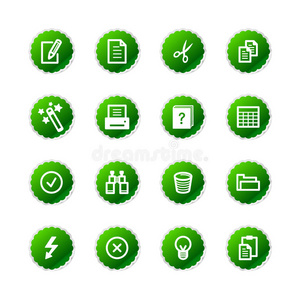绿色贴纸文档图标