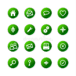 绿色贴纸网络图标
