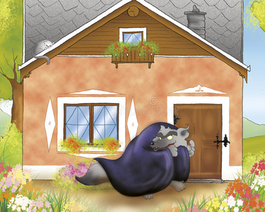 大恶狼敲门照片