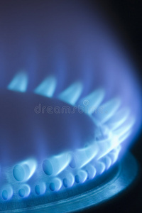 煤气炉的蓝色火焰