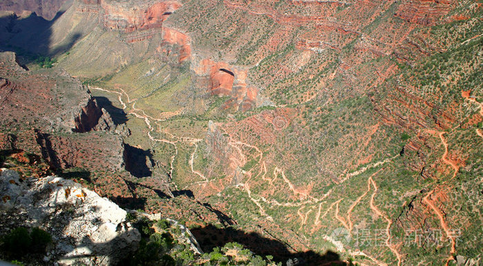 观察 峡谷 地质学 裂口 天使 科罗拉多 徒步旅行 深的