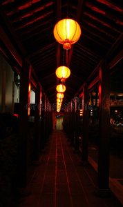 街道中国灯笼