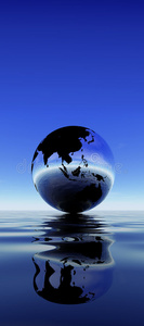 地球对水的反射图片