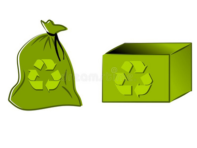 绿色回收袋垃圾箱